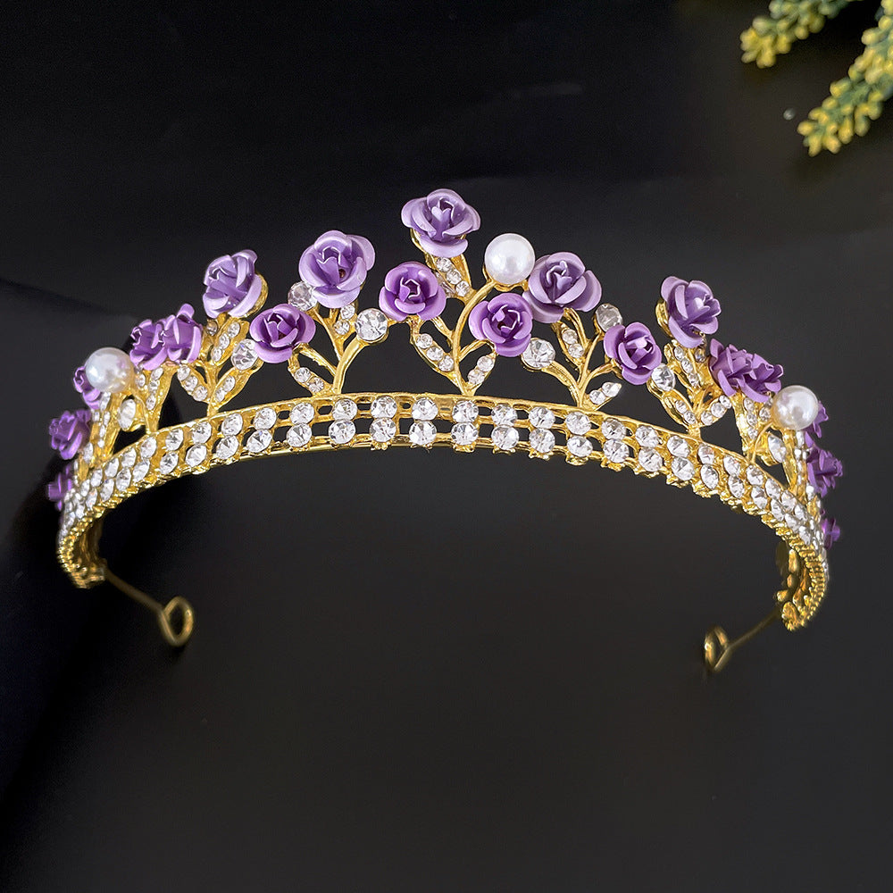 Crystal Crown Headpiece - Multiple Colors