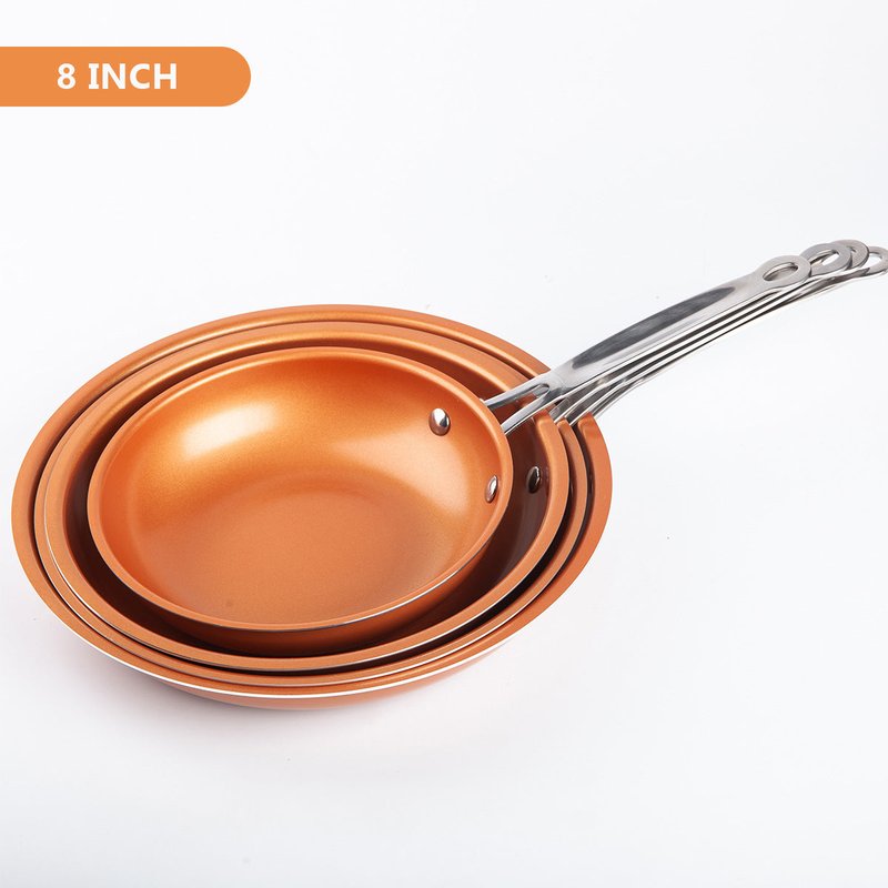Copper Non-Stick Aluminum Frying Pan - Multiple Sizes