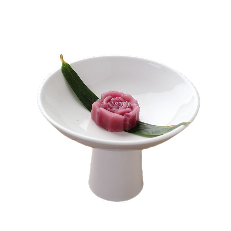 Ceramic High Foot Tea Cake Tray - Japanese Style Kitchen Serveware