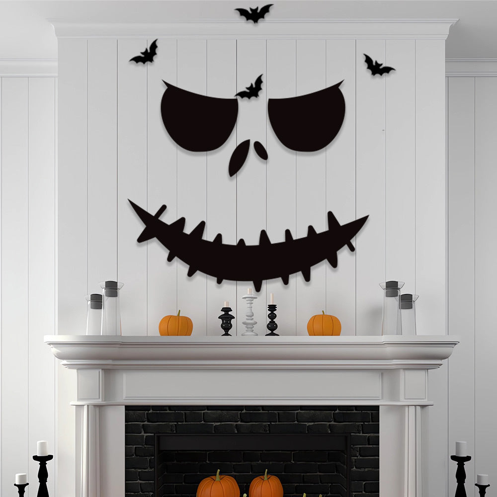 Halloween Door Decorations Skull Hand Pumpkin Felt Cloth Stickers Set