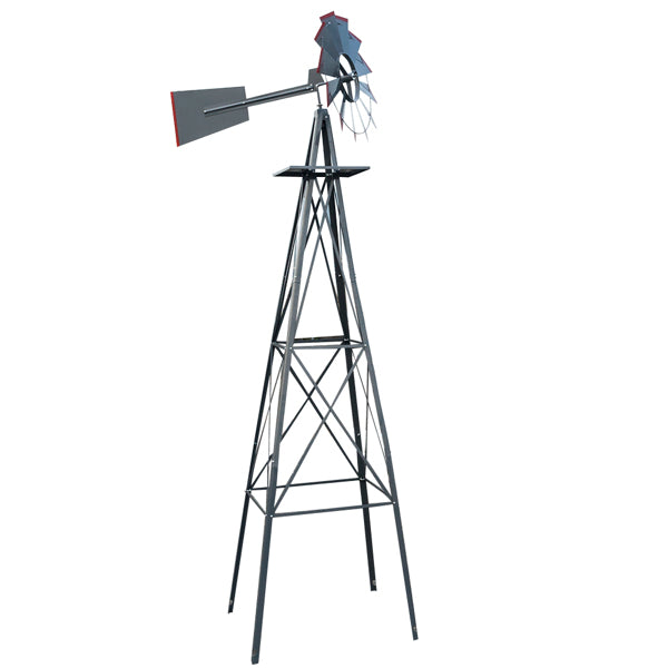 4-Pod Windmill Garden Decor - 8FT Tall Vane Wind Spinner with Steel Construction
