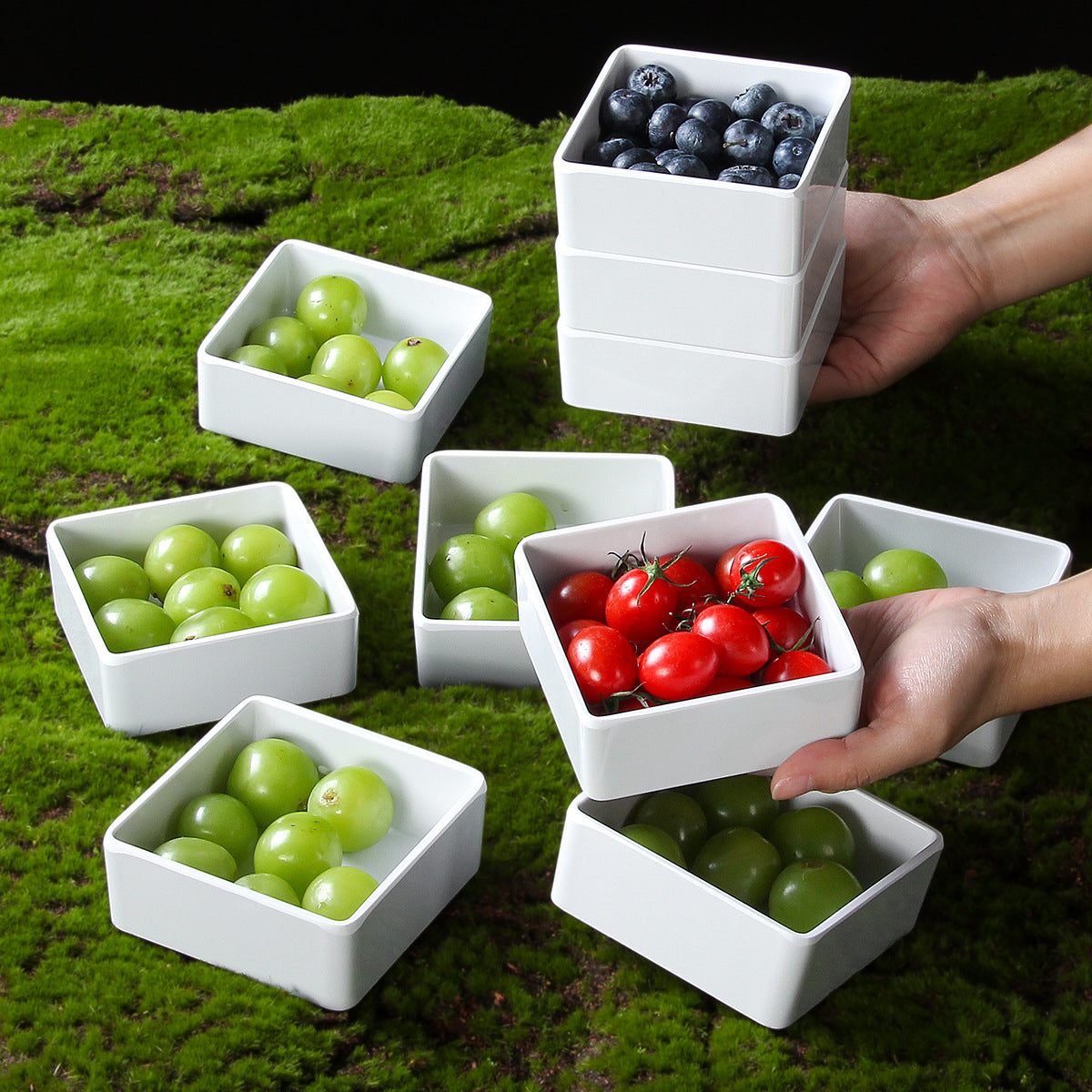 Melamine Fruit Platter and Snack Tray - Minimalist White Dinnerware
