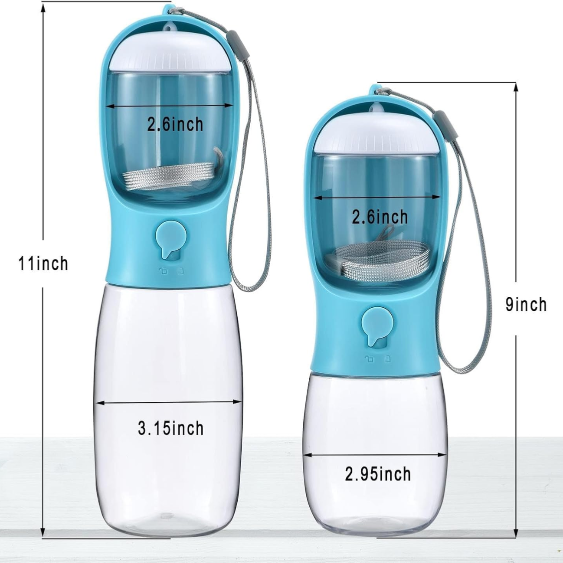 Portable Dog Water Bottle with Food Container & Filter - Travel Pets Hydration