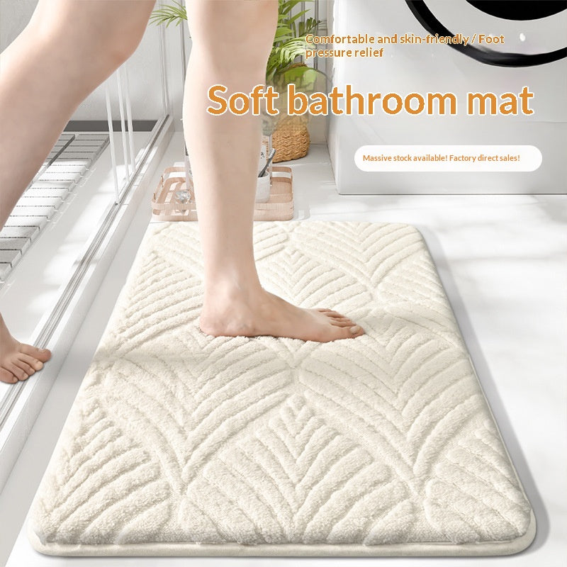 Velvet Jacquard Entry Door Mat - Modern Welcome Floor Rug