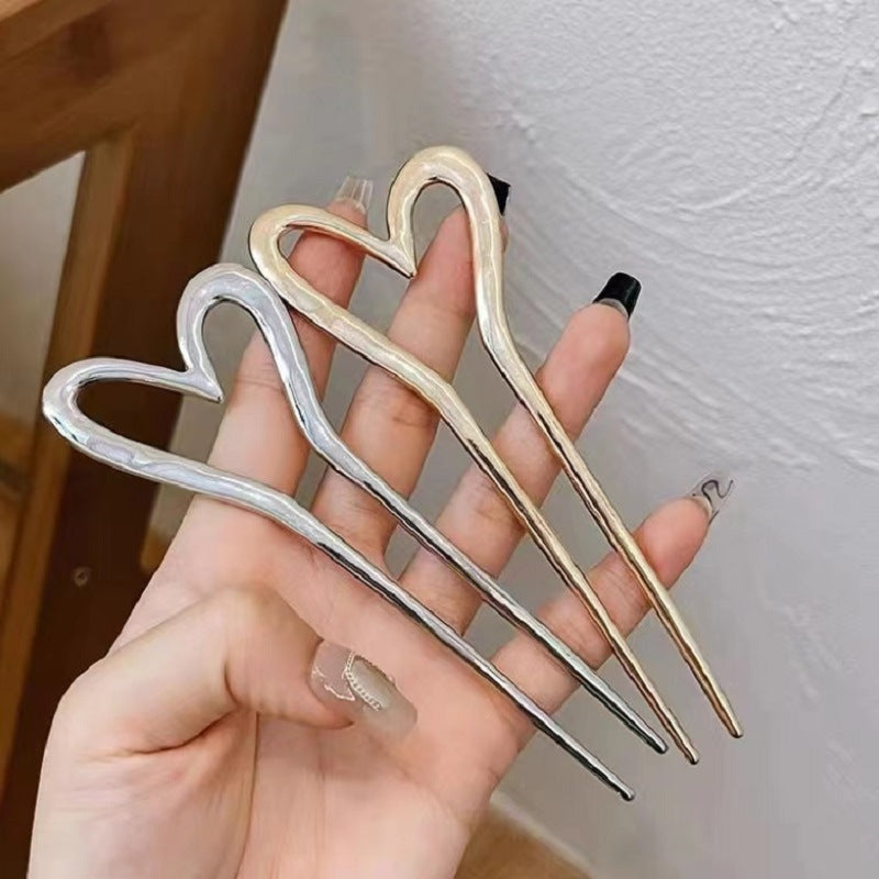 Chinese Style U-Shaped Alloy Hairpin for Updo Hair Styling - Multiple Colors