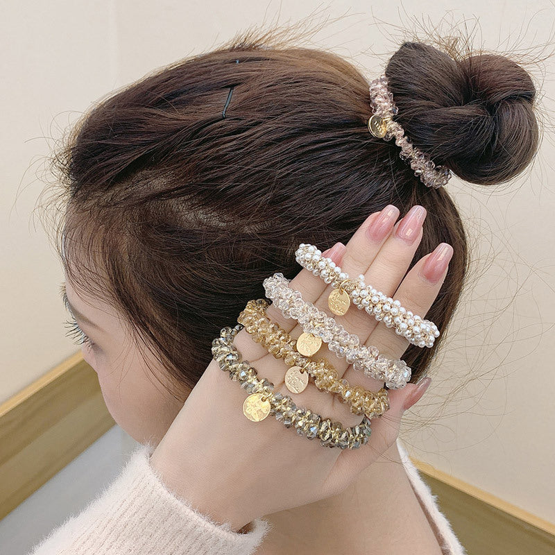 High-Grade Crystal Hair Tie & Headband Set - Dual-Purpose Hair Accessories