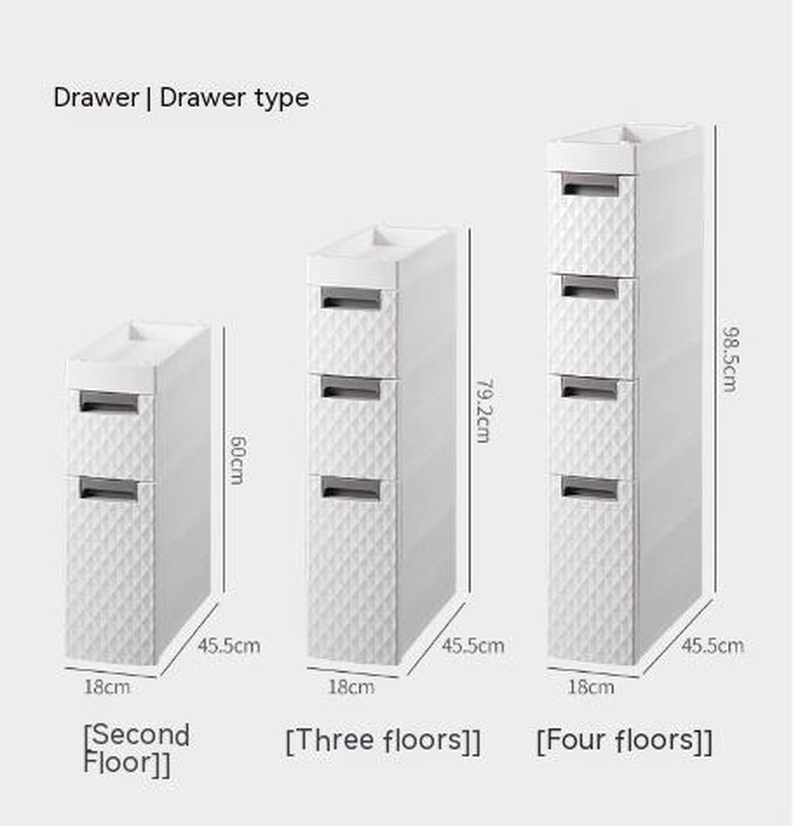 Plastic Multi-Layer Corner Toilet Storage Shelf Bathroom Organizer with Wheels