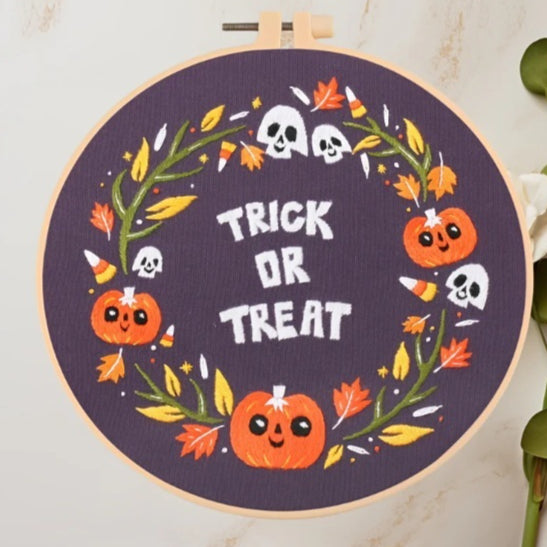 Embroidery Material Kit for Cross-Stitch Crafting - 30x30 Canvas, Cartoon Design