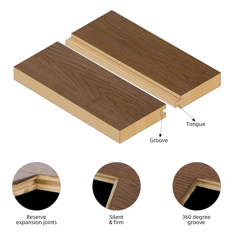 Solid Bamboo Flooring - Walnut Prefinished Tongue-and-Groove - 2 Planks