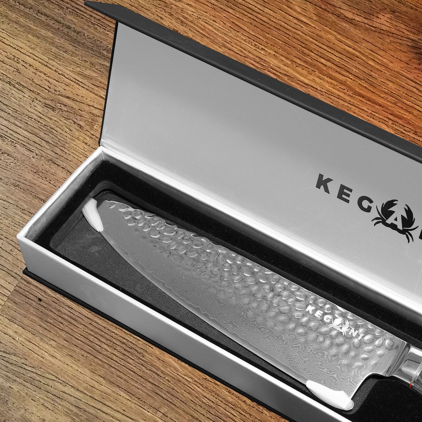 Damascus Chef Knife - 8 Inch Full Tang 10Cr15CoMoV Steel with Gift Box