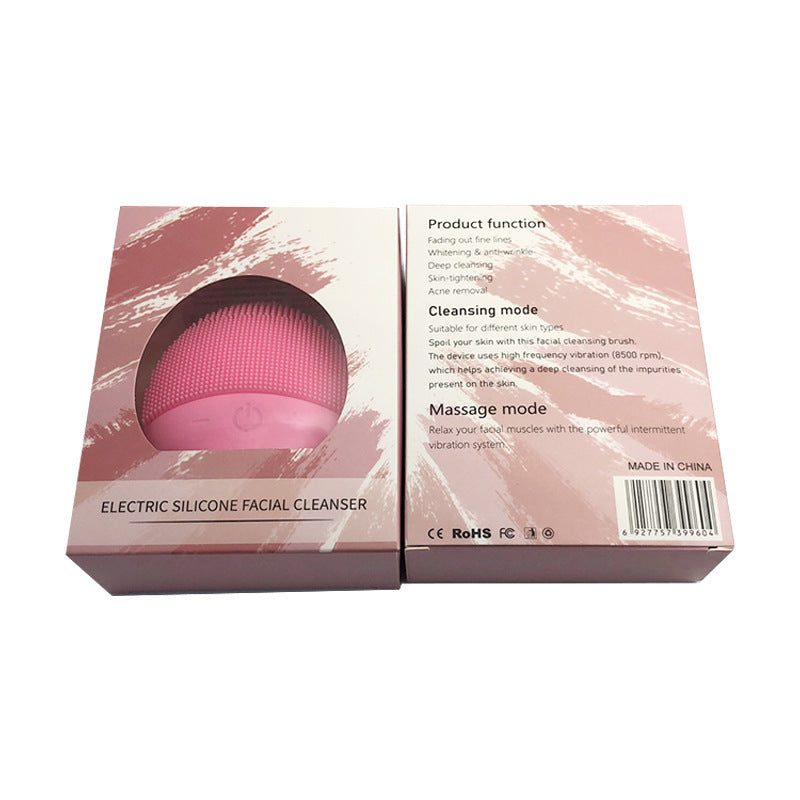 Rechargeable Ultrasonic Facial Cleansing Brush with Silicone Gel System