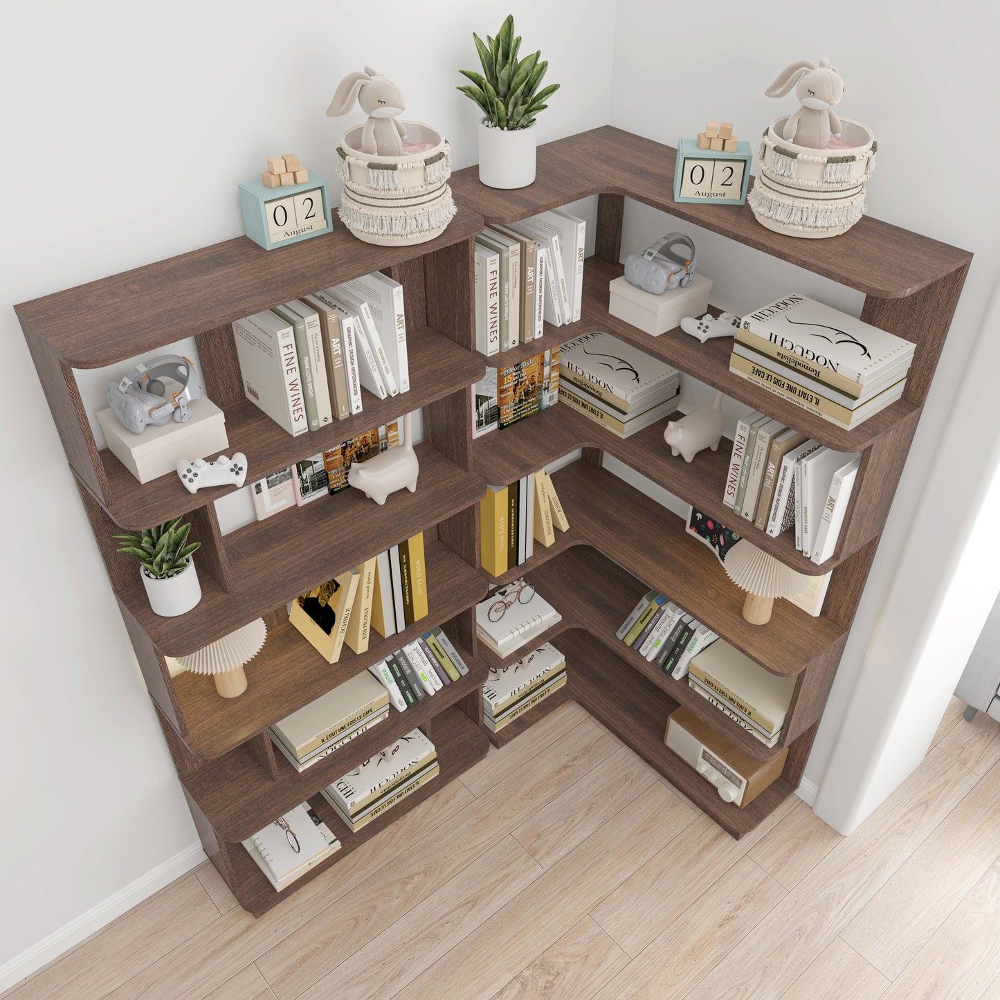 90 Cm Space Saving Corner Bookshelf 80 Bookcase Extendable Free