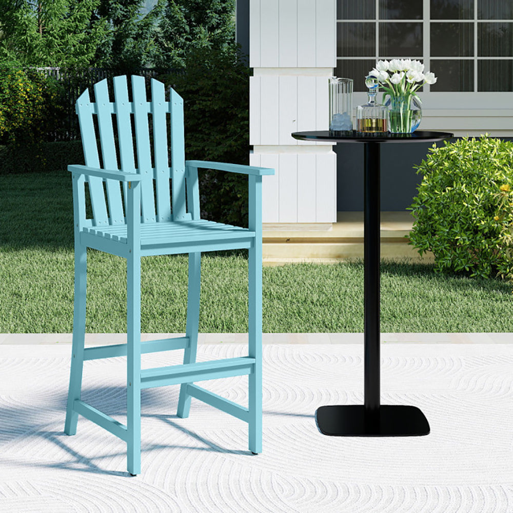 Tall Adirondack Chair With Armrests And Footrest Acacia Wood For Deck