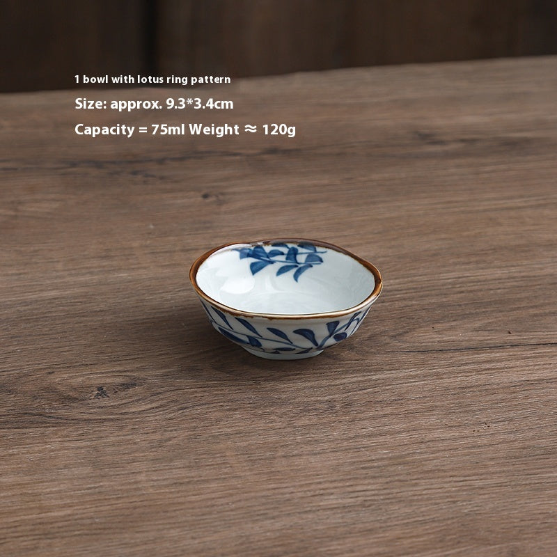 Ceramic Underglaze Sauce Dishes Set - 4 Inch Food Bowl for Catering & Snacks