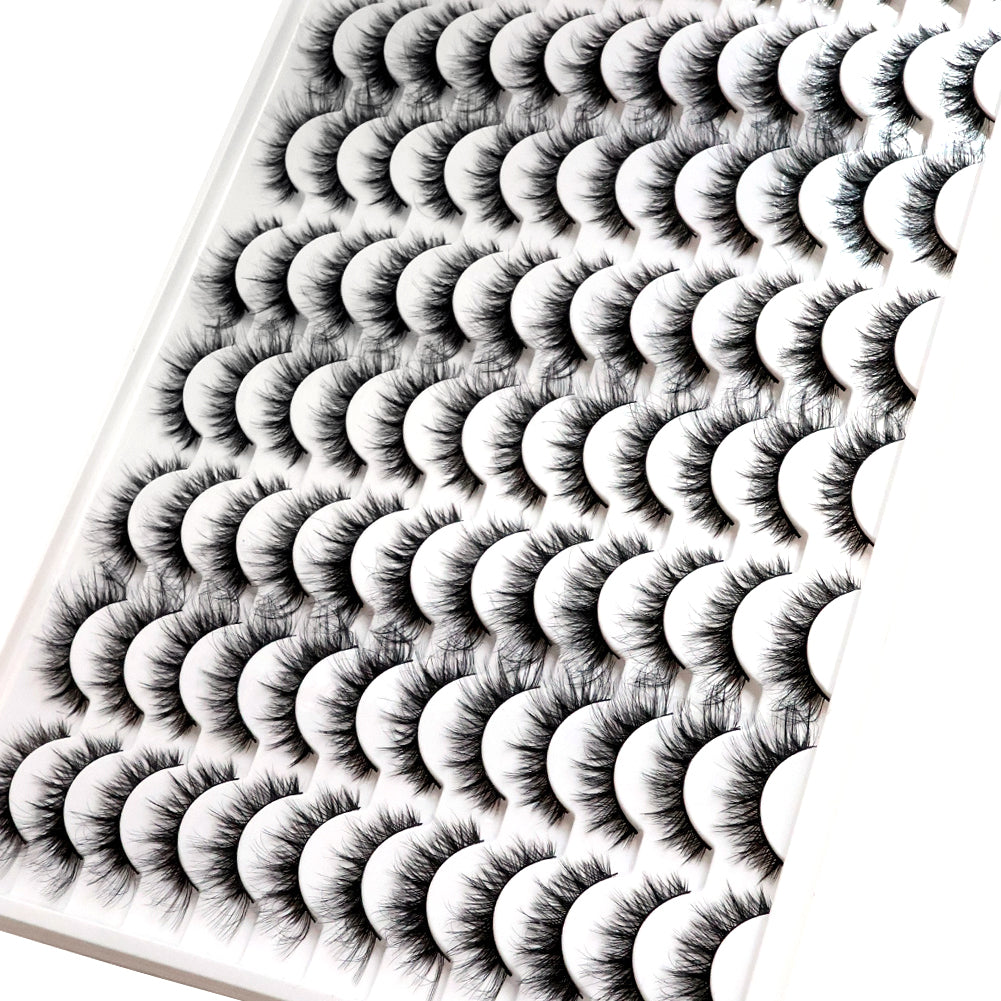 3D False Eyelashes - Multi-Layered Realistic Soft Black Lashes