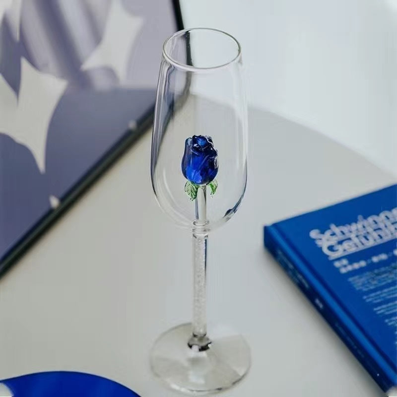 Elegant Rose Champagne Glass Set - Multiple Colors, Fashion Drinkware