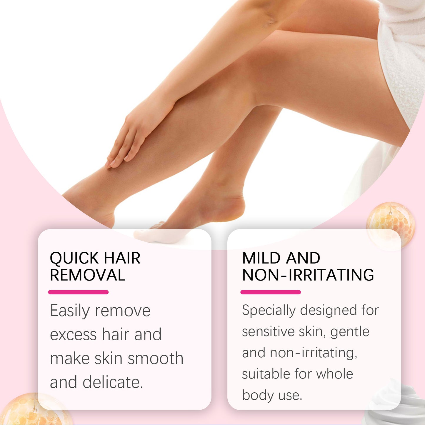Gentle Hair Removal Mousse - Soothing Body Hair Remover Foam for Sensitive Skin