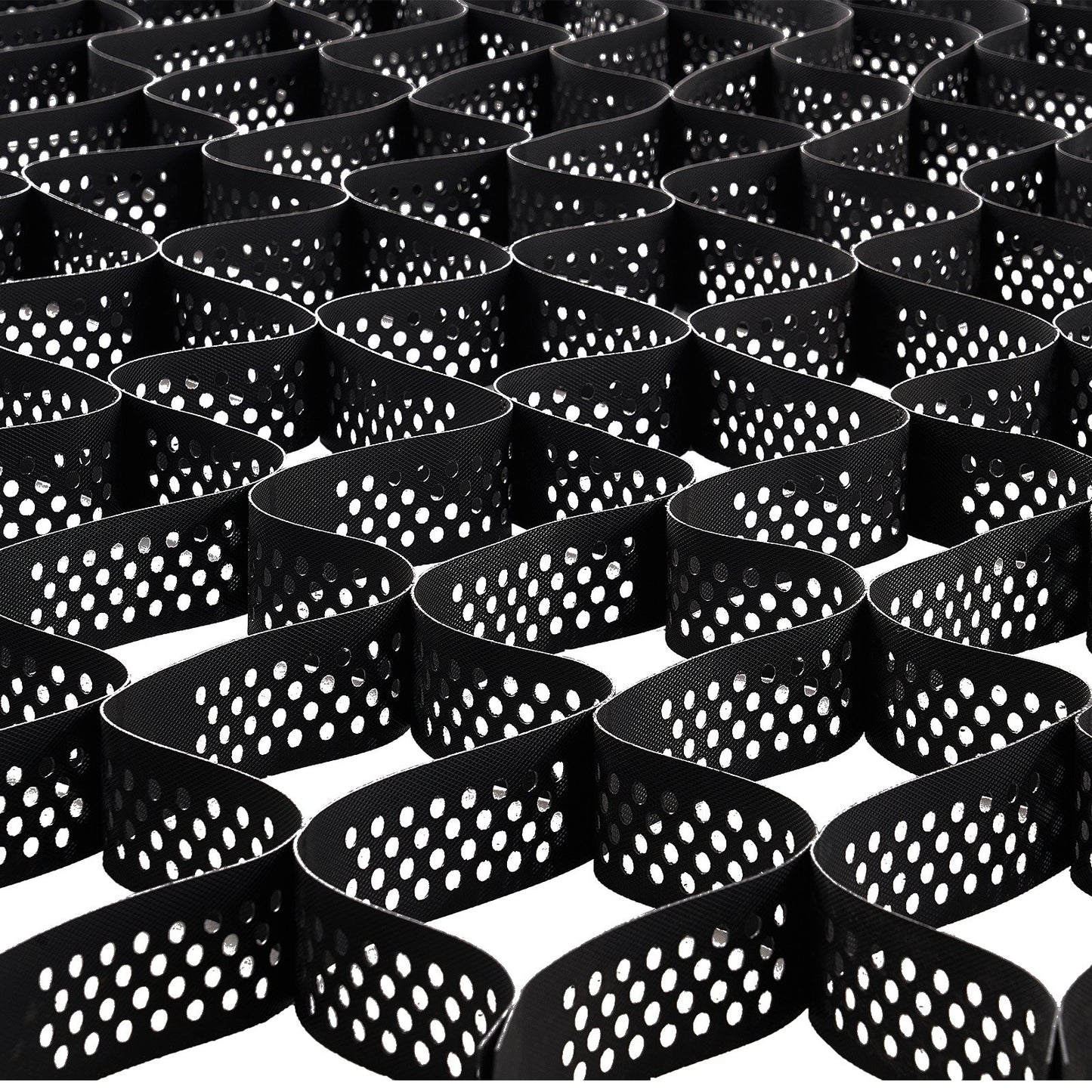 3-Inch Deep Gravel Stabilization Geocell Grid for Soft Terrain - Black