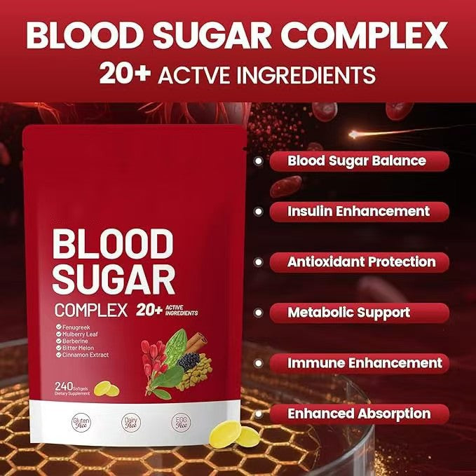 Blood Sugar Support Softgel Complex with Oregano Oil - 240 Capsules