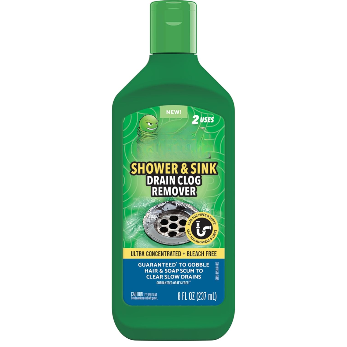 Drain Clog Remover Cleaner - Eco-Friendly Hair & Soap Dissolver for Bathroom & Kitchen Pipes - Green Variant