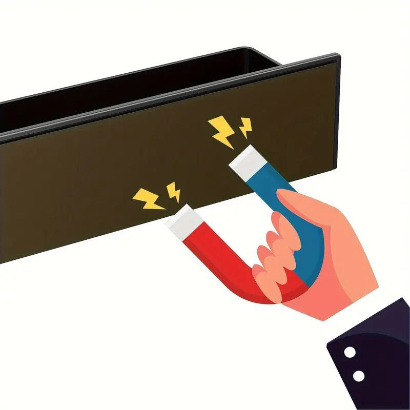 Magnetic Plastic Kitchen Shelf Rack Set - 2-Piece Wall Mount