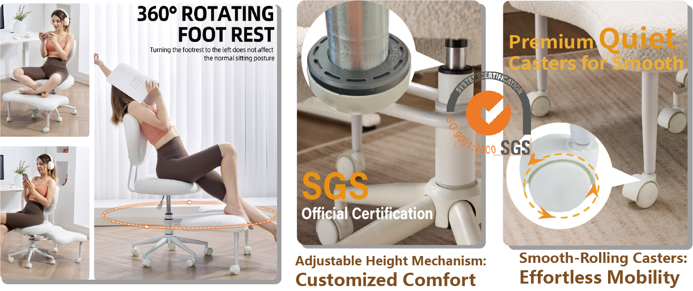 Ergonomic Meditation Chair with Lumbar Support - Beige