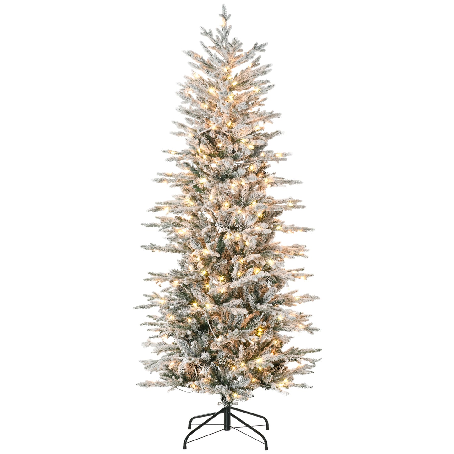 6ft Prelit Artificial Christmas Tree - Snow Flocked with 250 Lights