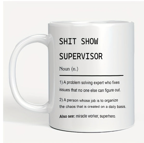 11oz Ceramic Office Mug - Modern Simple Design, 301-400ml Capacity