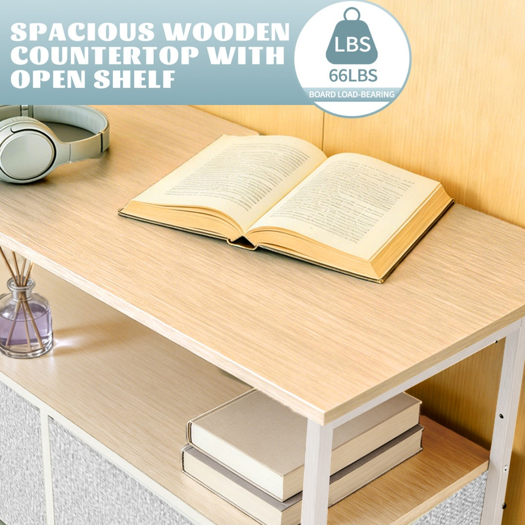 Light Grey Wooden Storage Unit with 8 Shelves and Drawers