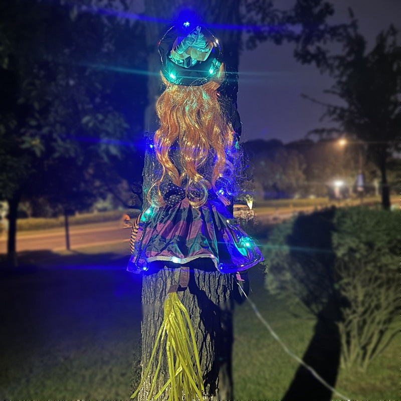 Outdoor Pendant Light with Witch Design - Warm White & Color Light Options