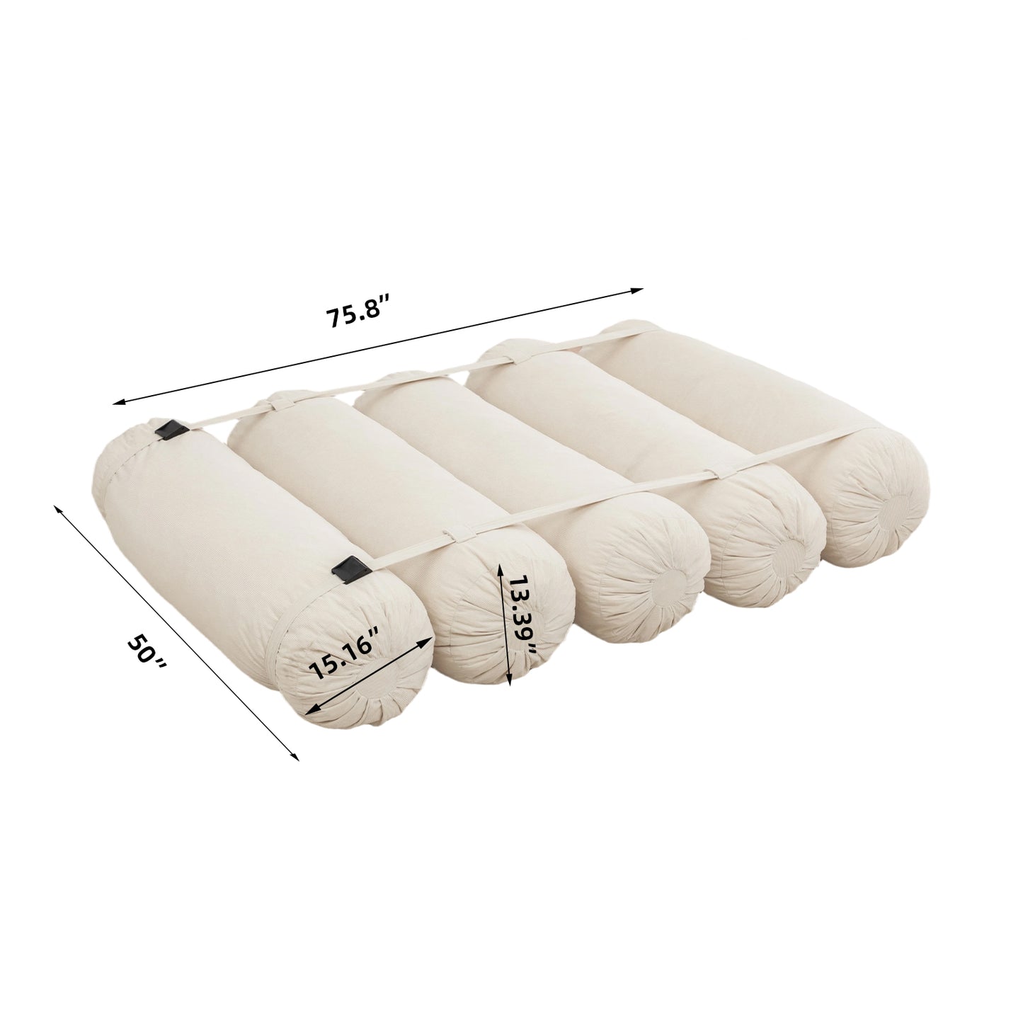 Adjustable Corduroy Floor Sofa - Beige Multi-Person Lounger