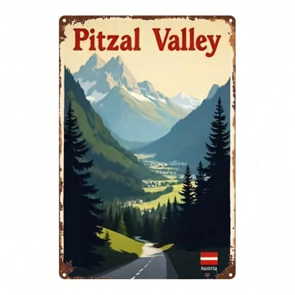 Austrian Pitz Valley Metal Sign - 8x12 Inch Wall Art