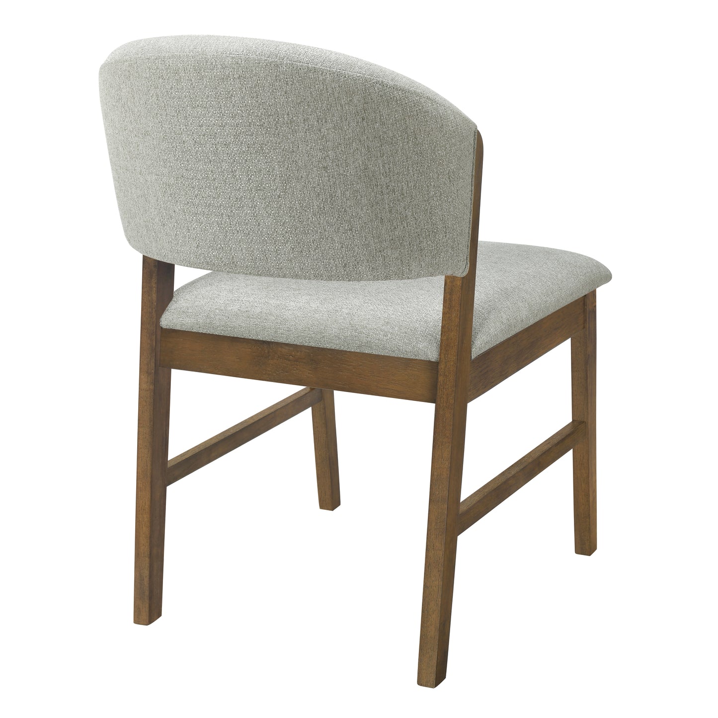 Mid-Century Modern Upholstered Dining Chairs - Set of 2, Grayish Green & Walnut