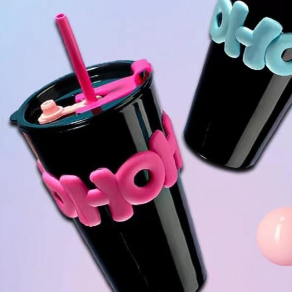 High Capacity Glass Water Cup with Cover - Creative Drinkware for Office & Home