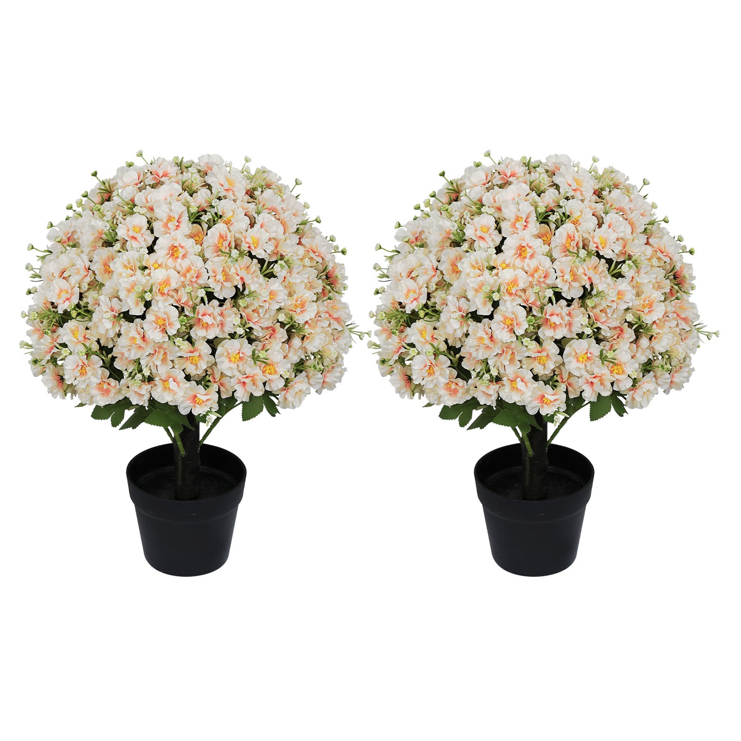 24-Inch Faux Flower Artificial Snow Lotus Plant - Peach Pink