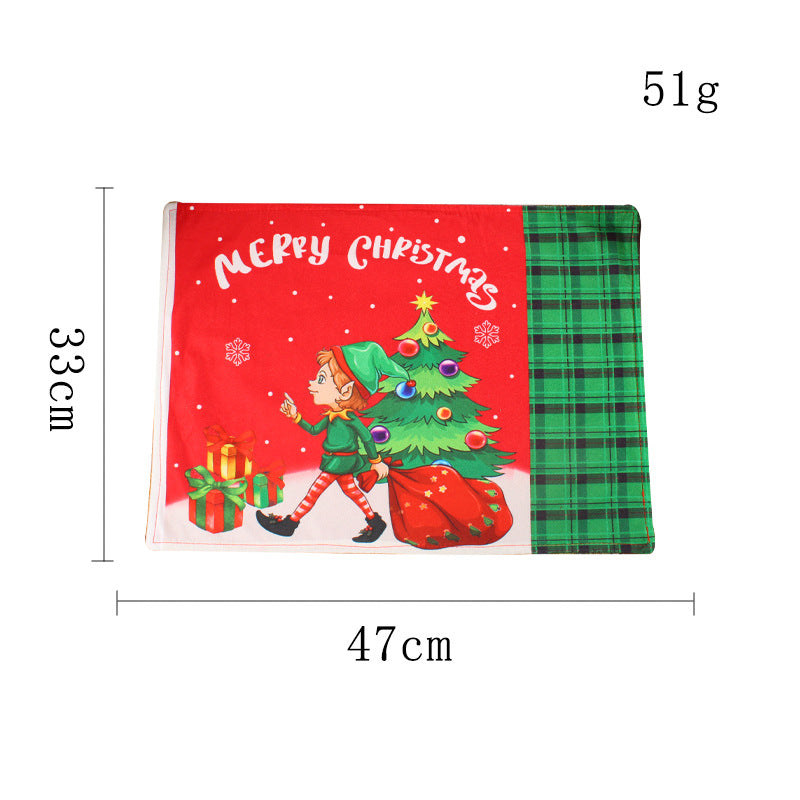 Christmas Fabric Insulation Decorative Mat - Red & Green, Bathroom Storage