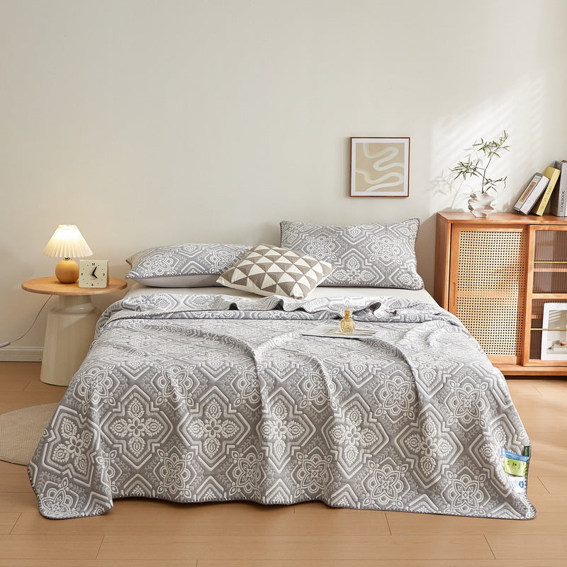 Double-Layer Cotton Blanket - Multi-Color & Size Options for Home Bedding