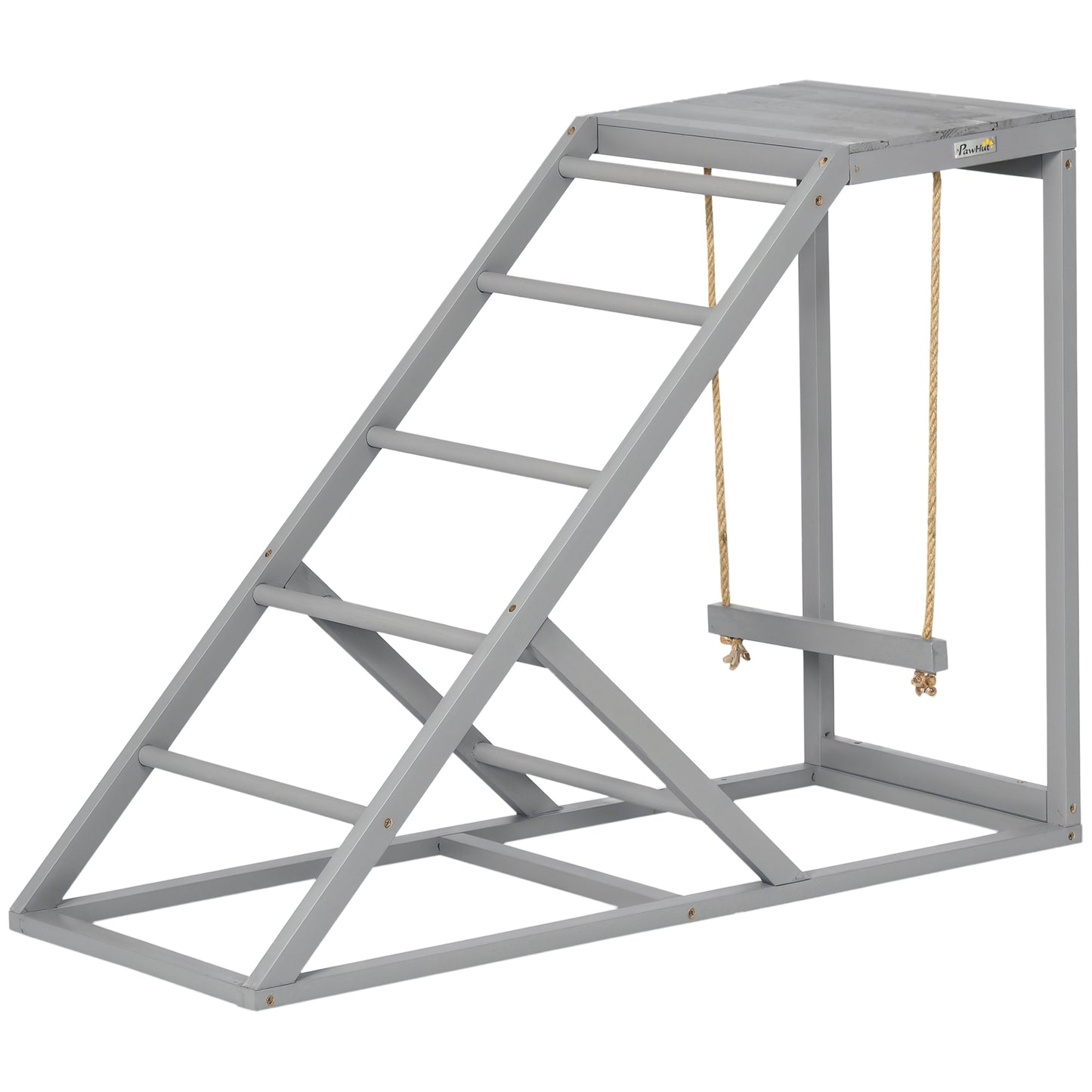 Chicken Play Swing Set with Perches & Ladder - Gray Outdoor Pet Toy