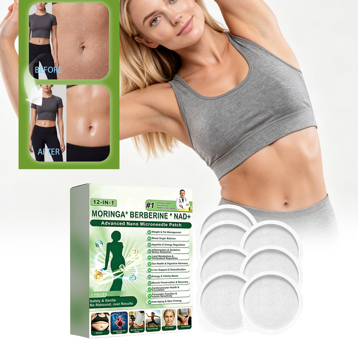 Nano Micro Needle Body Patch, 7 Pieces