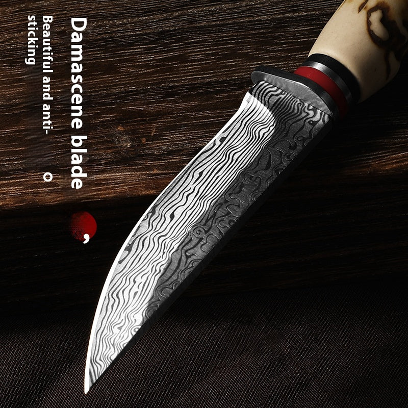 Mongolian Handle Meat Knife with Antler & Horn Options - Ethnic Kitchen Tool
