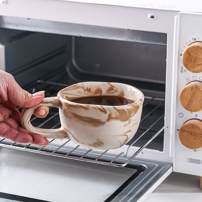 Irregular Marble Breakfast Cup - Ceramic Drinkware for Kitchen & Dining