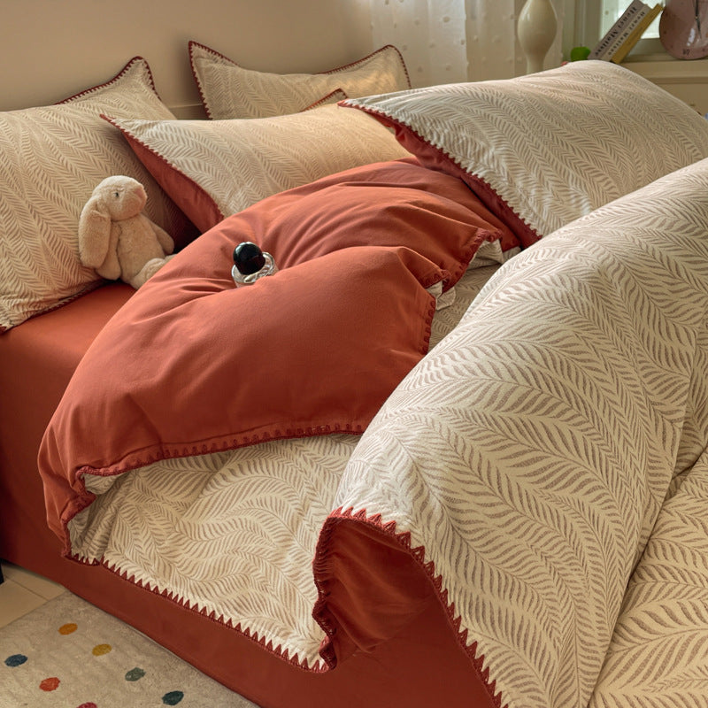 Thickened Cotton Duvet Cover Set for Fall and Winter - Modern & Minimalist