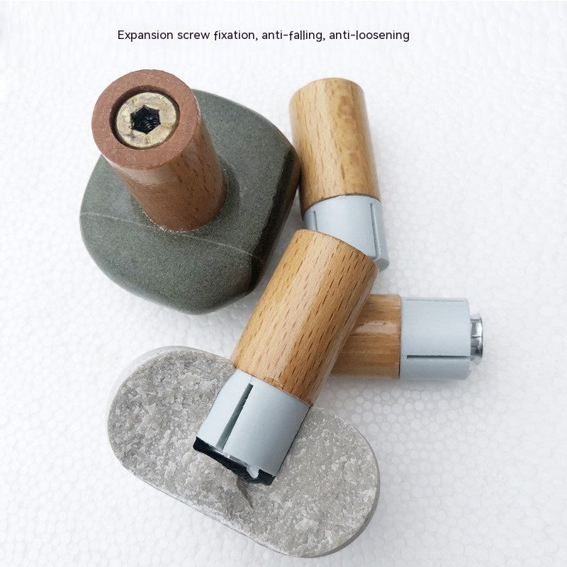 Cobblestone Solid Wood Wall Hook Hanger for Cloakroom - Modern Simple Design