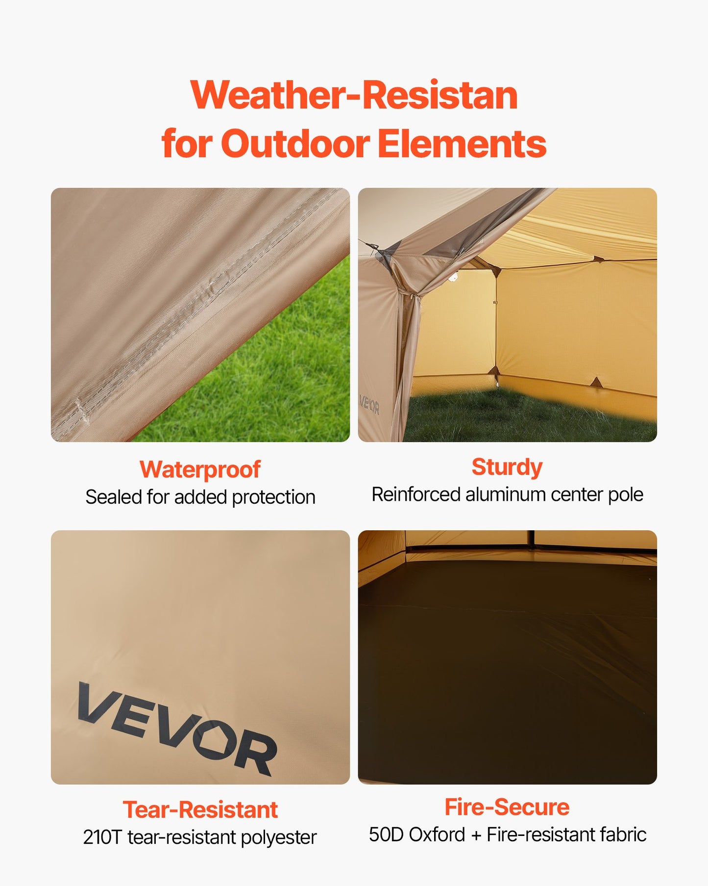Lightweight Waterproof Cabin Hot Tent for 2 Persons with Stove Jack - Portable Camping Shelter