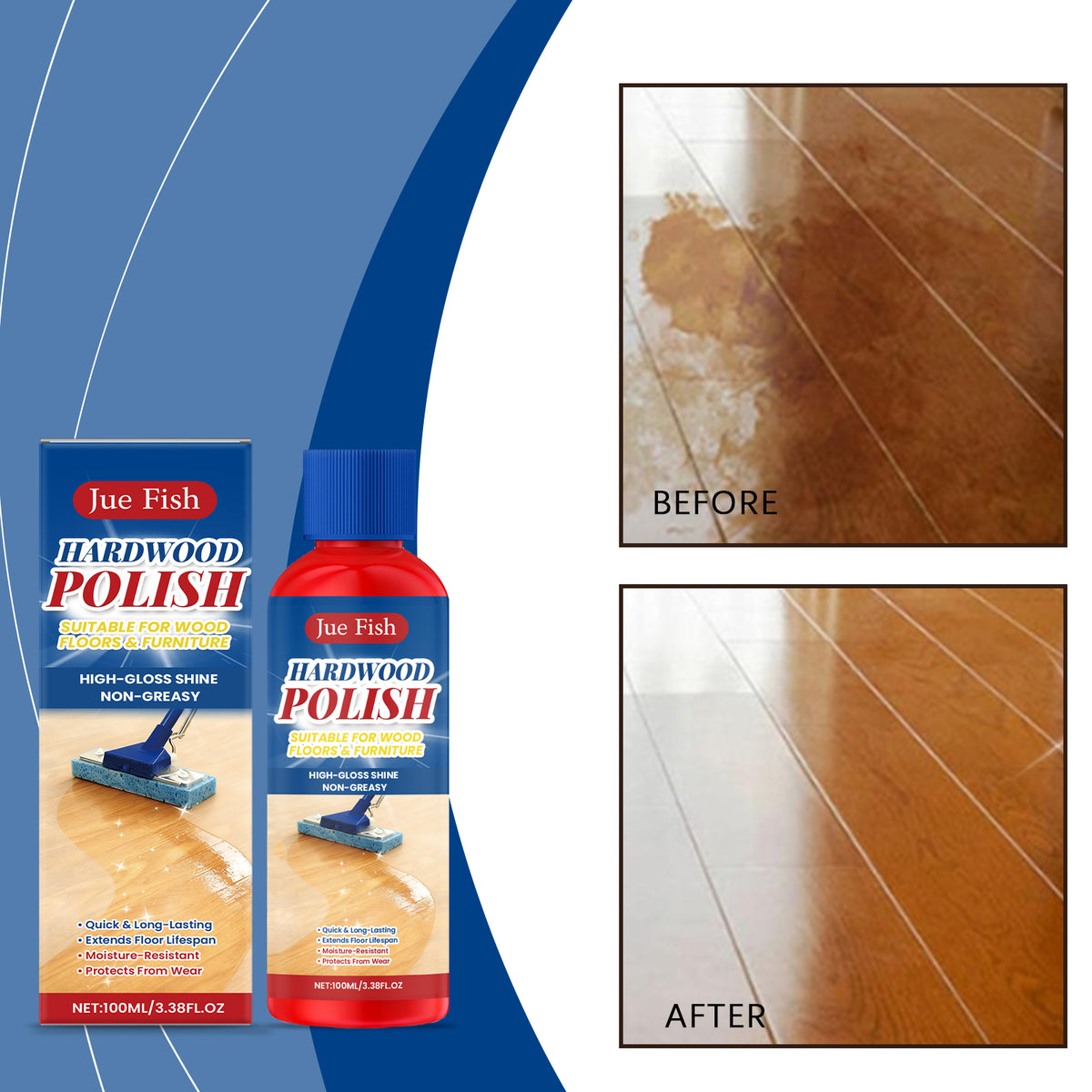 Wood Floor Polishing Agent 100ml - Protects & Restores Shine