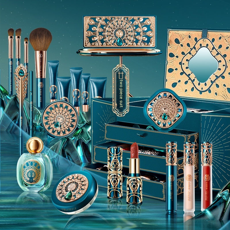 22-Piece Makeup Set with Brushes & Accessories - Multicolor Festival Style