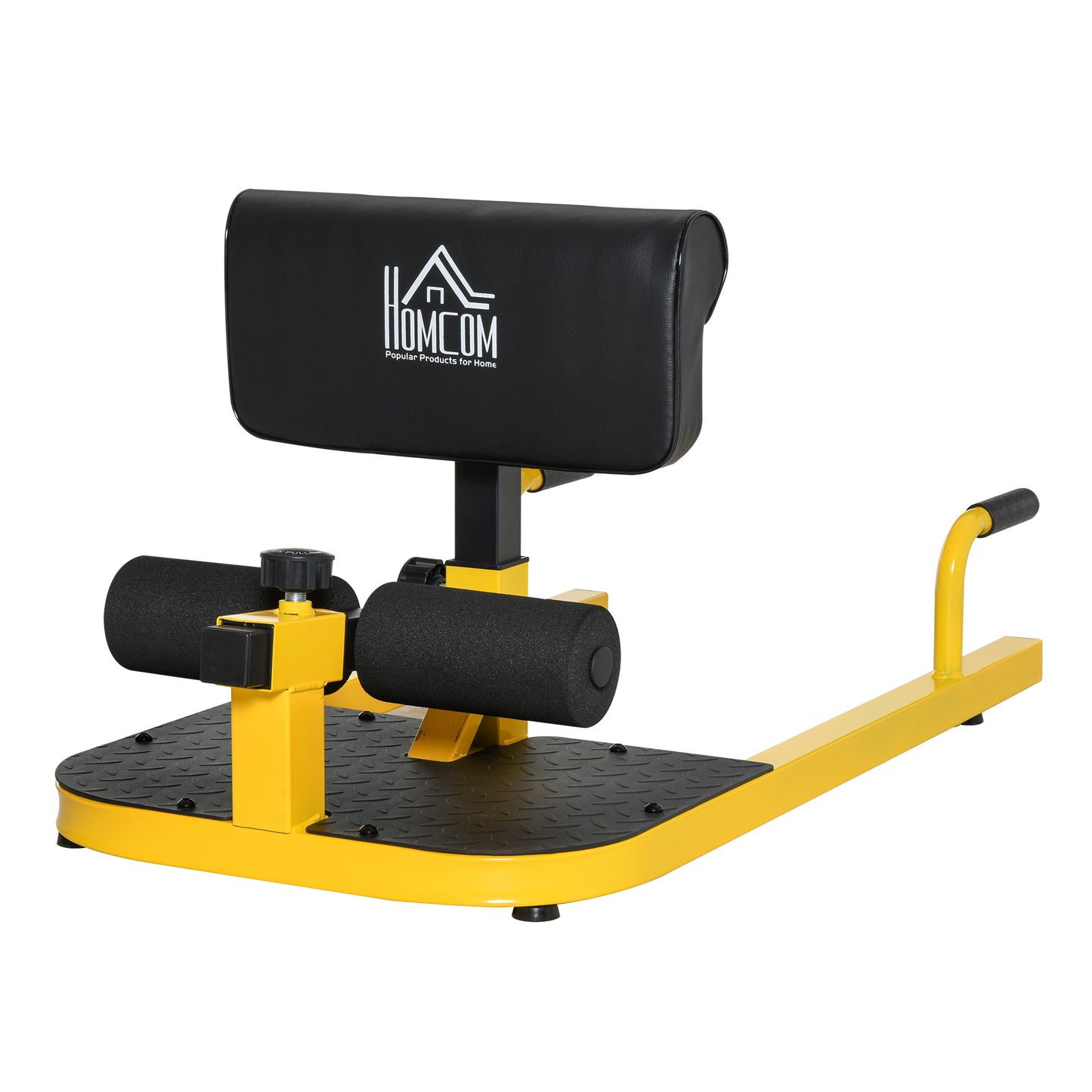 3-in-1 Padded Push Up Sit Up Deep Sissy Squat Machine - Yellow