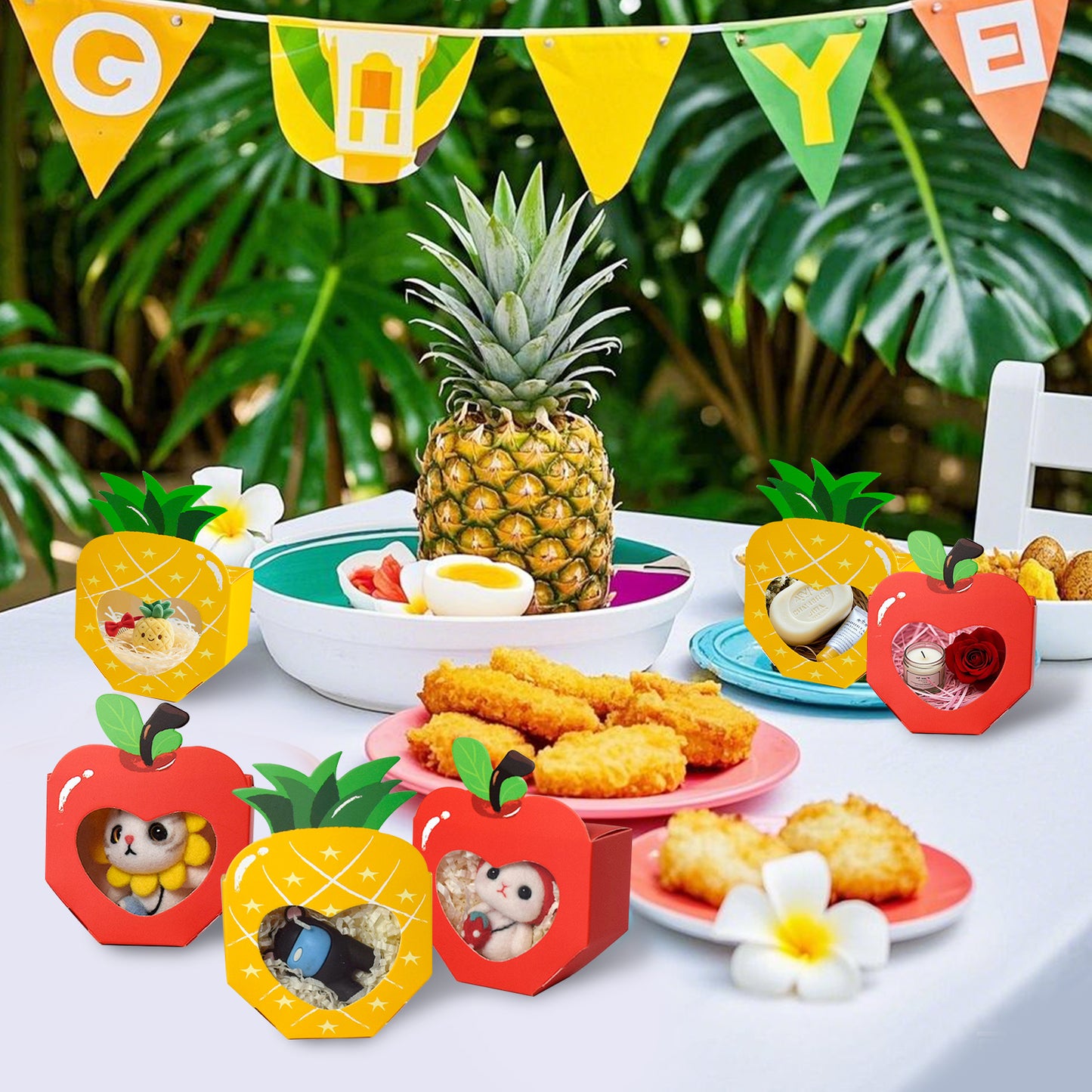 20 Pcs Cute Fruit Shaped Candy Gift Boxes - Yellow & Red