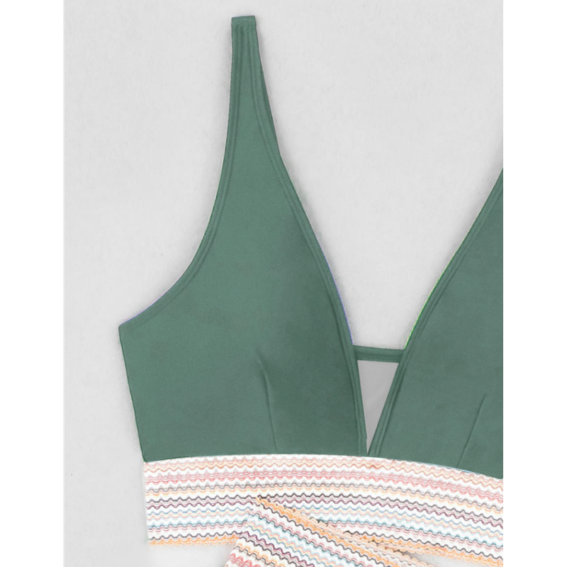 High Waisted Two-Piece Bikini Set with Tummy Control