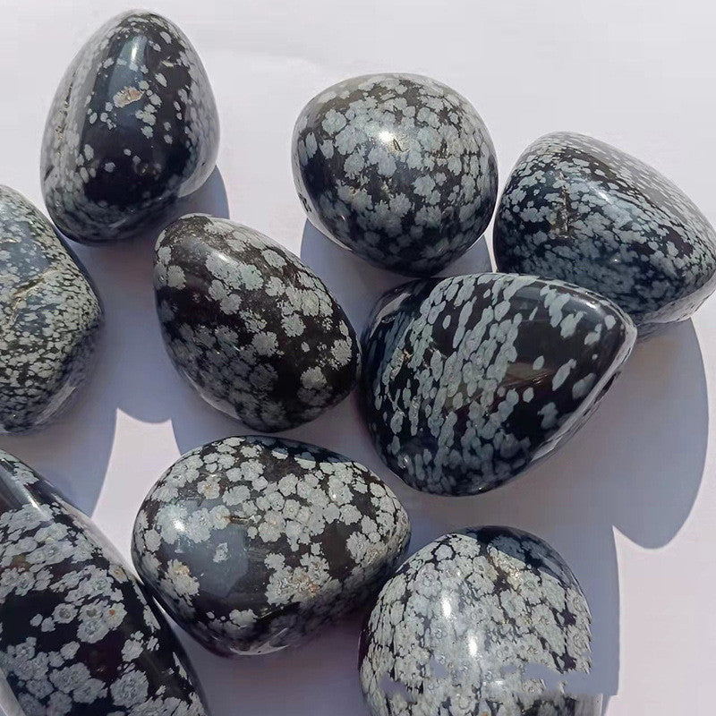 Natural Snowflake Obsidian Fish Tank Gravel - 2-3cm Crystal Decorative Stones 500g